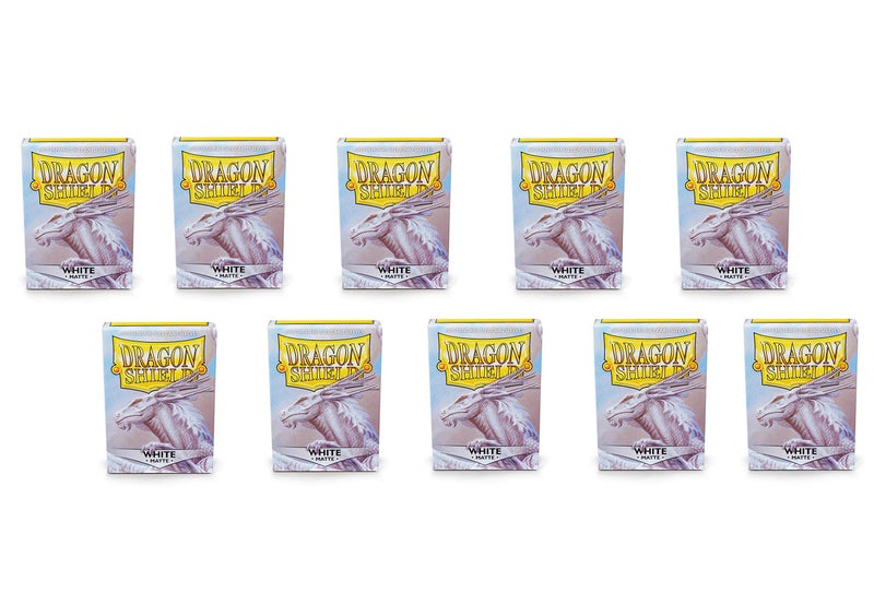 dragon shield 10 Packs Dragon Shield Matte White Standard Size 100 ct Card Sleeves Display Case - Image 2